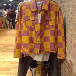 [Men's] Kit Neale checkered denim jacket, $140