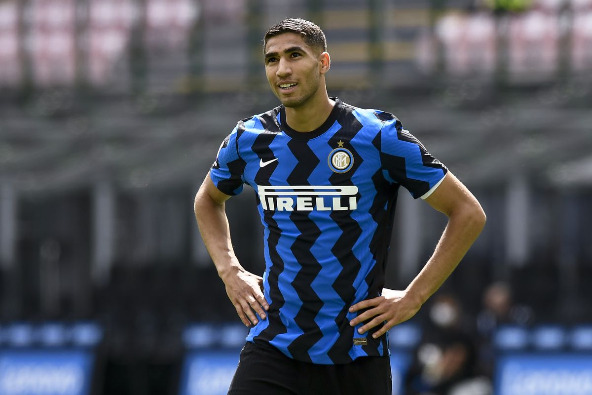 Achraf Hakimi of FC Internazionale smiles during the Serie A...