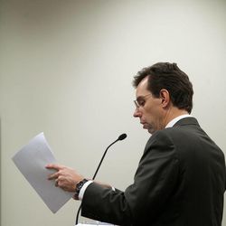 Attorney Randy Spencer questions Alexis Somers during the trial of her father, Martin MacNeill, at 4th District Court in Provo Wednesday, Oct. 30, 2013. MacNeill is charged with murder for allegedly killing his wife, Michele MacNeill, in 2007.