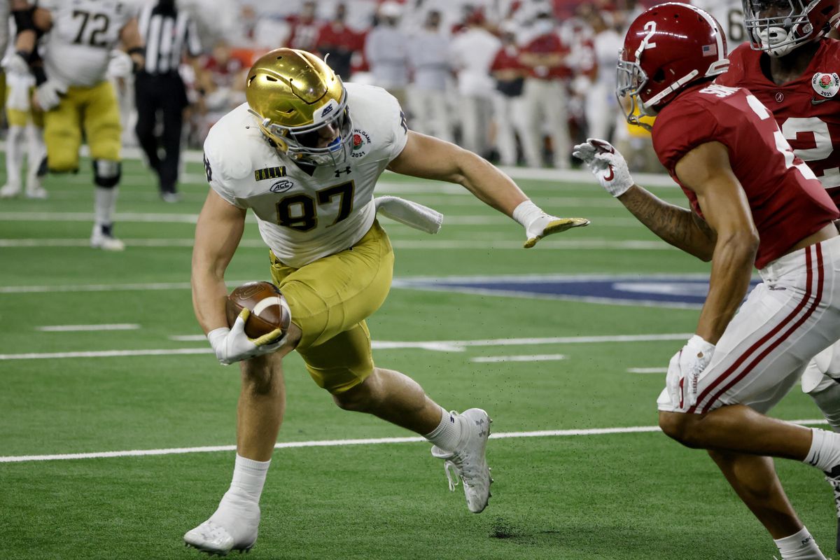 Notre Dame tight end Michael Mayer is coming off a 42-catch debut season in which he tied for the team lead in receptions and made multiple freshman All-America teams.