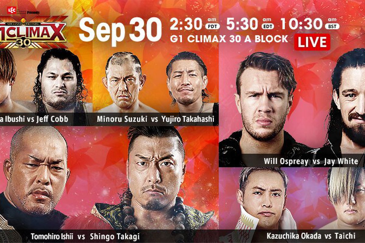 Match lineup for night seven of NJPW G1 Climax 30