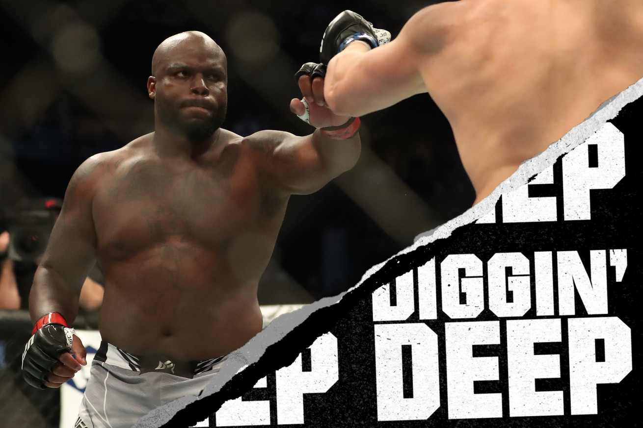 Derrick Lewis fist bumping Sergey Pavlovich at the beginning of their contest at UFC 277.