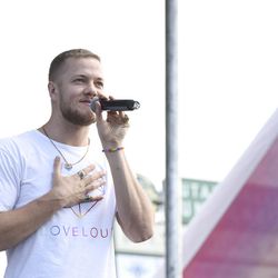 Dan Reynolds, lead singer of Imagine Dragons, speaks during the LoveLoud Festival at Utah Valley University in Orem on Saturday, Aug. 26, 2017. He created the festival to promote acceptance and support to individuals in the LGBTQ community. In addition, the festival shed light on suicide prevalence in the LGBTQ community. LGBTQ inclusive groups such as The Trevor Project, GLAAD, Encircle and Stand4Kind benefited from the LoveLoud Festival.