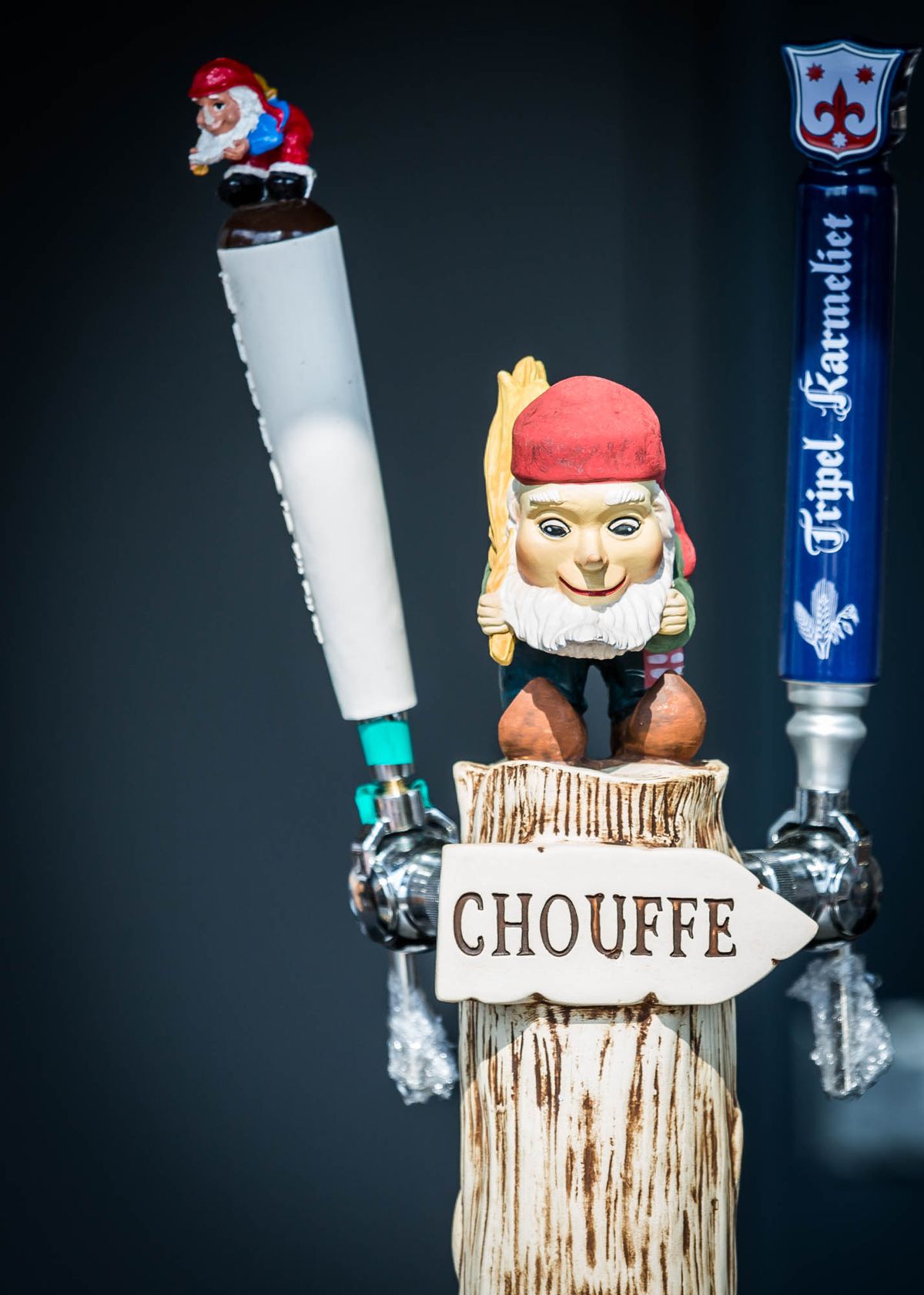 A chouffe beer tap