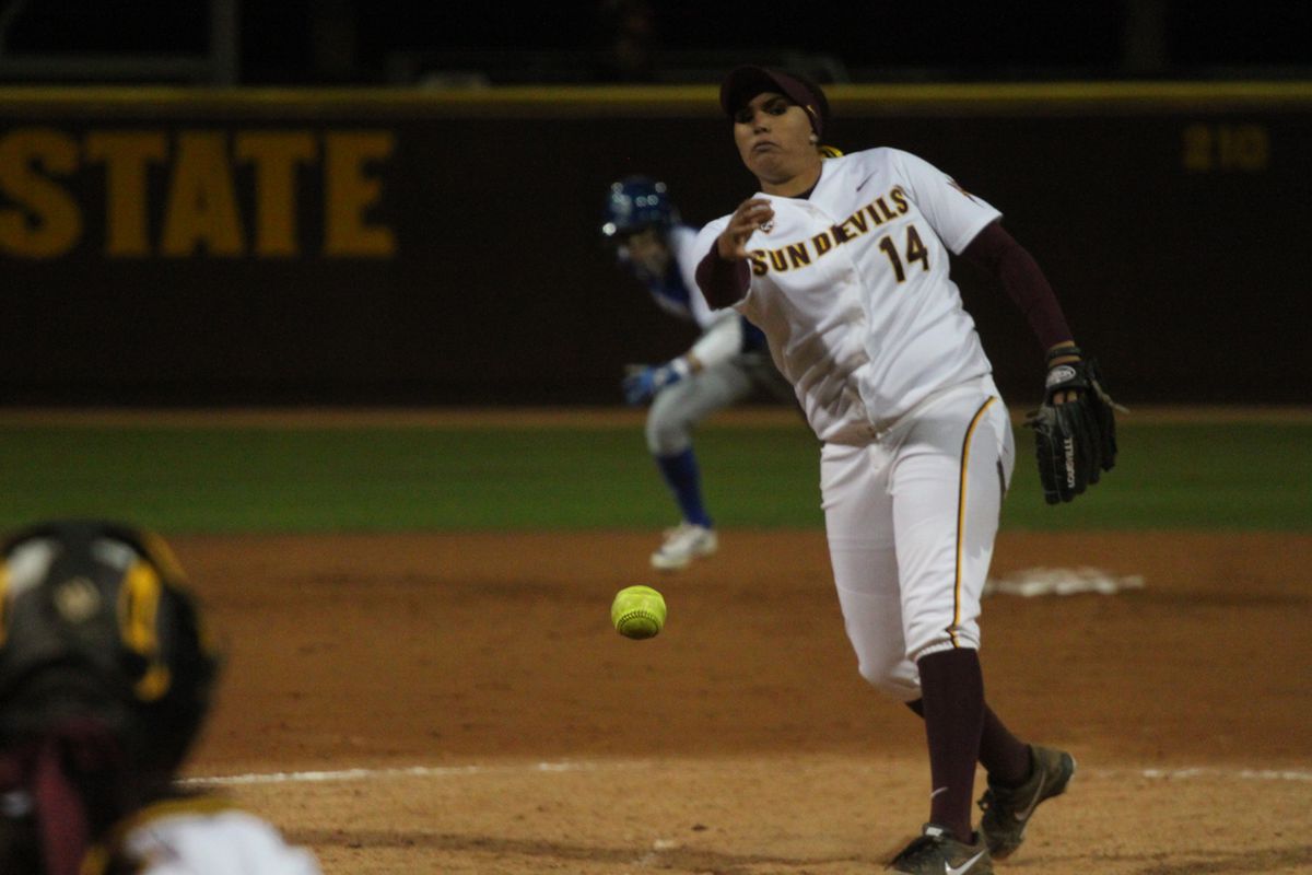 Alexis Cooper pitched in two games for the Sun Devils this weekend. 