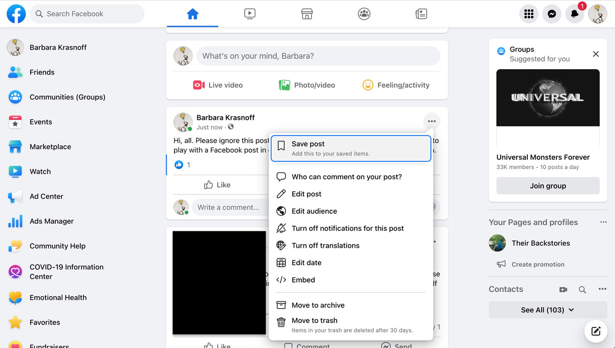 How to edit, delete, and restore a Facebook post