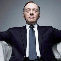 Kevin Space as congressman Frank Underwood in the House of Cards poster.