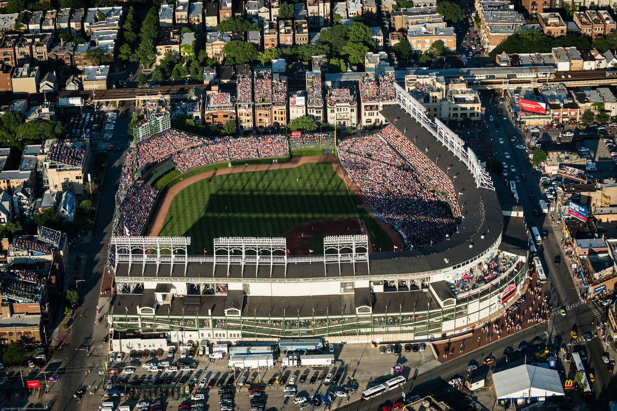 Wrigley Field as seen from the air, July 11, 2013