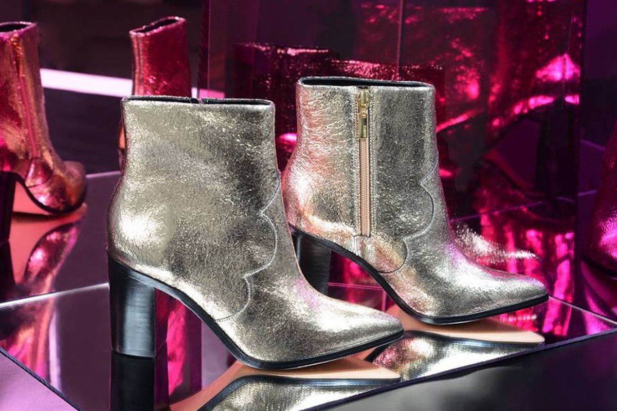Silver ankle boots