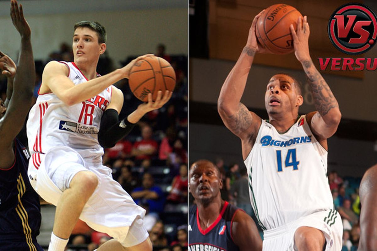 Matt Janning and Andre Emmett aren't the sexiest names playing in the NBA D-League Playoffs, but <a href="http://www.nba.com/dleague/" target="new">I borrowed this picture from the D-League's website</a> anyway.
