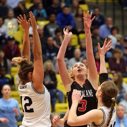 Hurricane plays Salem Hills in the 4A championship girls basketball game at the Utah Community Credit Union Center in Orem on Saturday, March 3, 2018. Salem Hills won 57-35.