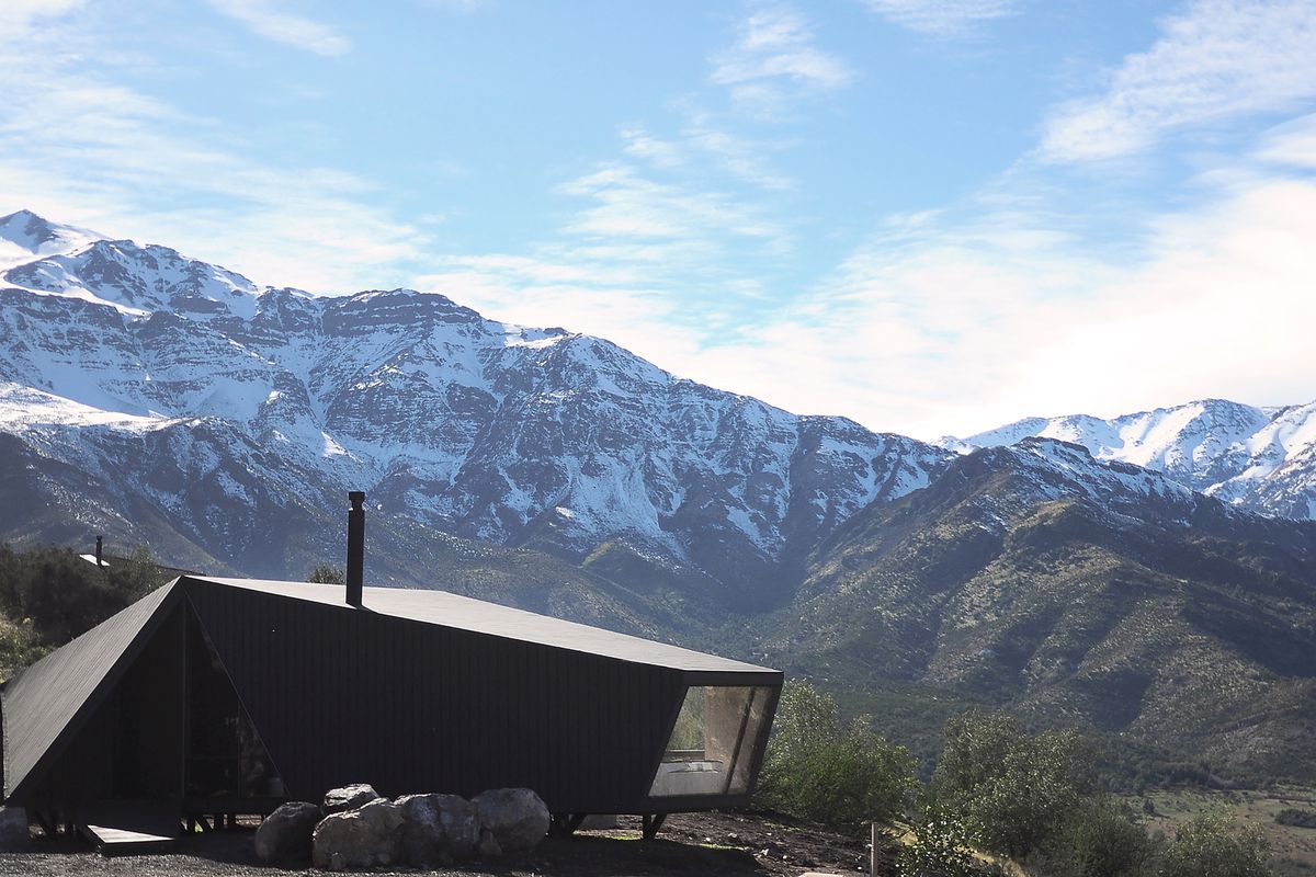 geometric cabin in Chilean mountains