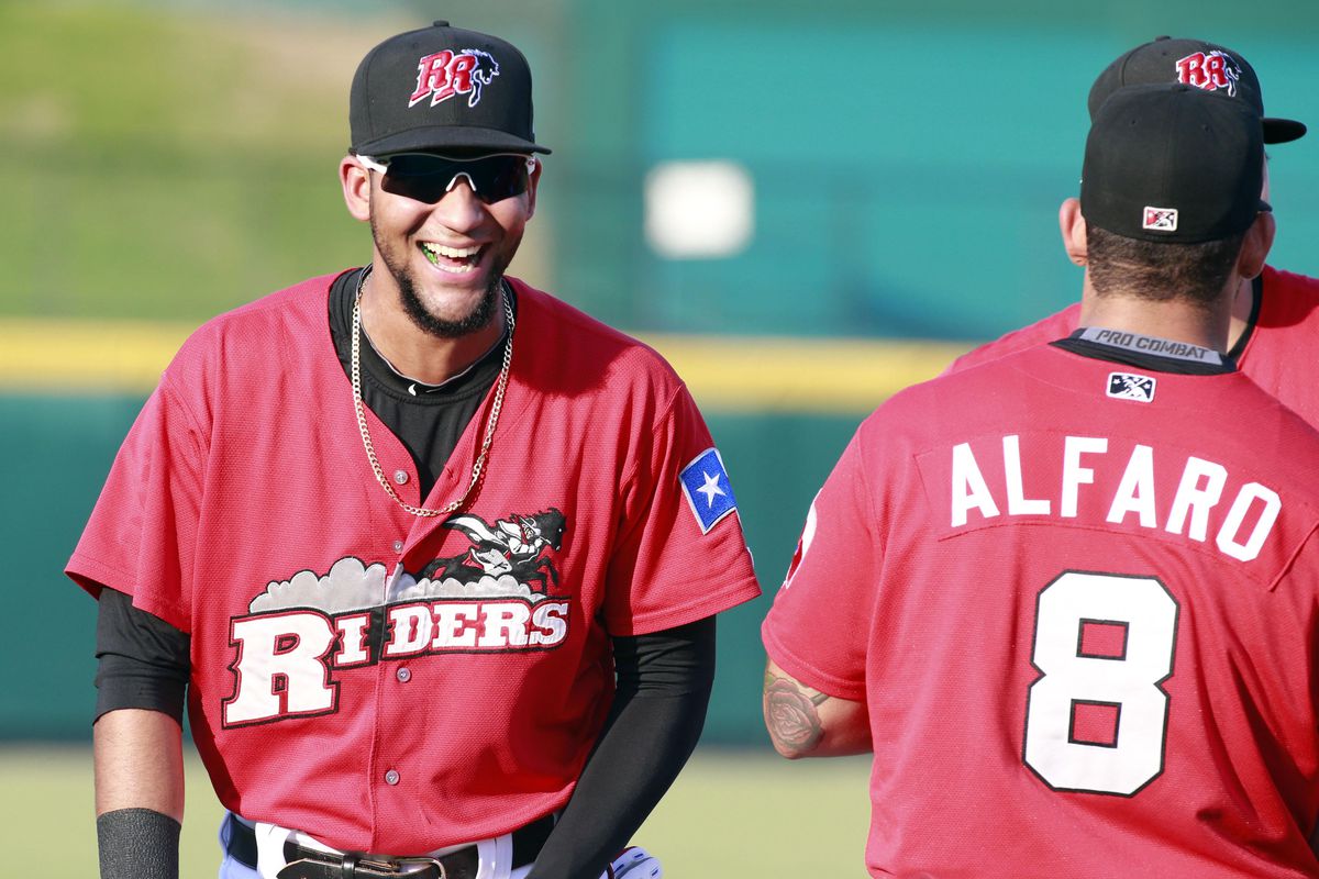 Nomar Mazara is pictured here in Frisco, but he started the season in Hickory