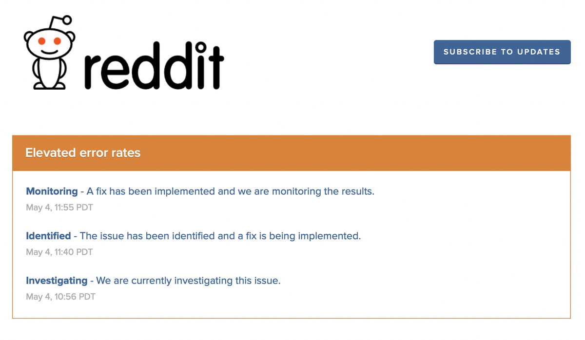 Reddit Seems To Be Back After An Almost Hour Long Outage The Verge