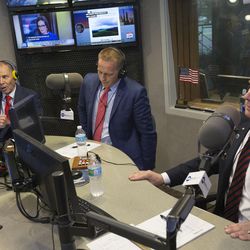 Third Congressional District Republican candidates John Curtis, left, Tanner Ainge and Chris Herrod debate on KSL Newsradio in Salt Lake City on Wednesday, Aug. 7, 2017.