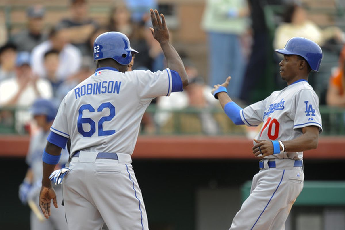 Trayvon Robinson back when he was with the Dodgers the first time