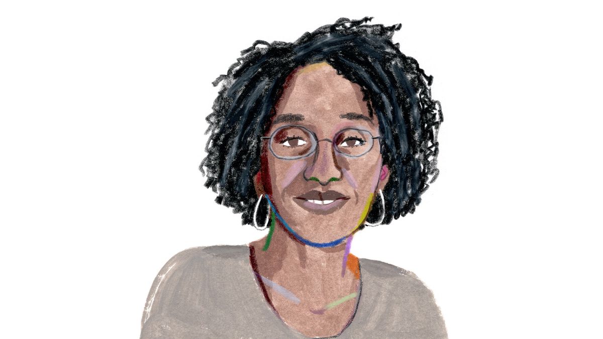 A portrait illustration of Jamila Michener.
