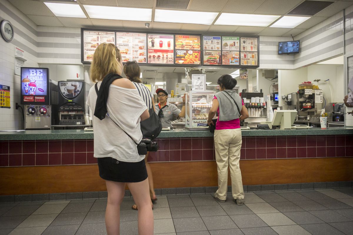 A scene at a fast-food restaurant