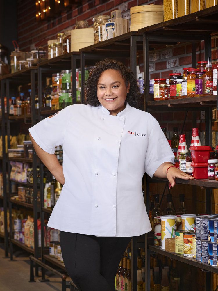 photo of chef Evelyn García in a “Top Chef” apron.