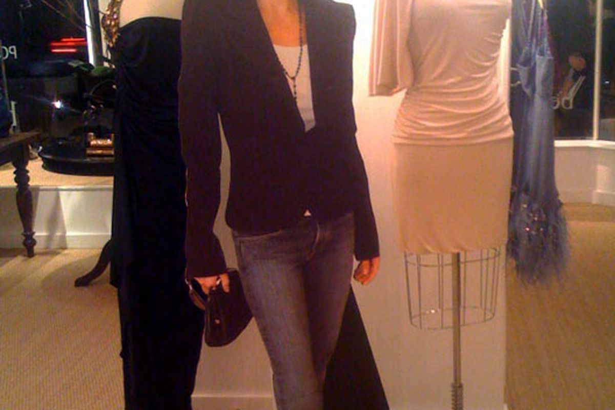 Not Lisa Rinna, but an incredible simulation: a cutout greets shoppers at the Belle Gray boutique