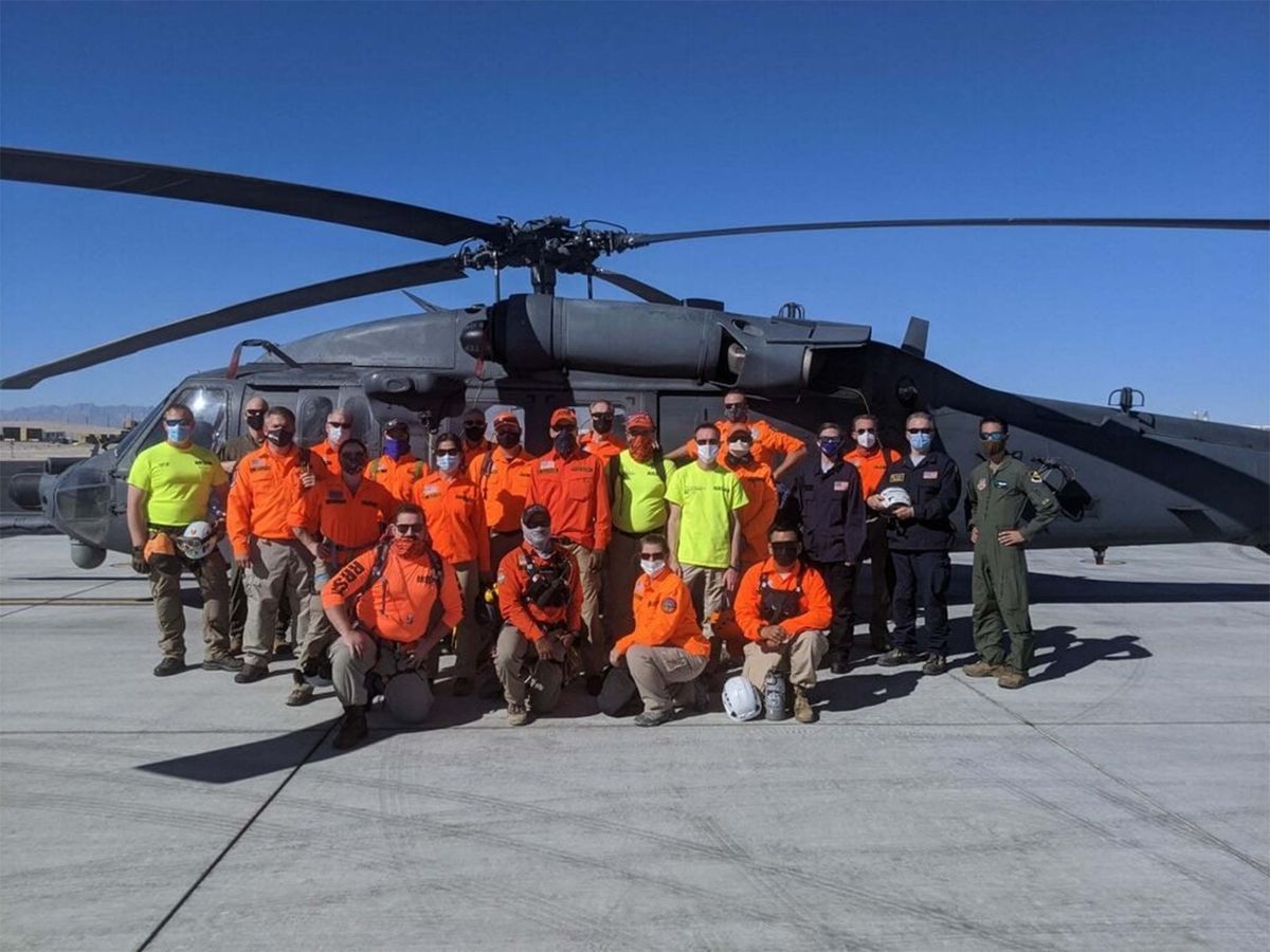 Red Rock Search and Rescue team members are pictured with the Nevada National Guard in this undated photo.