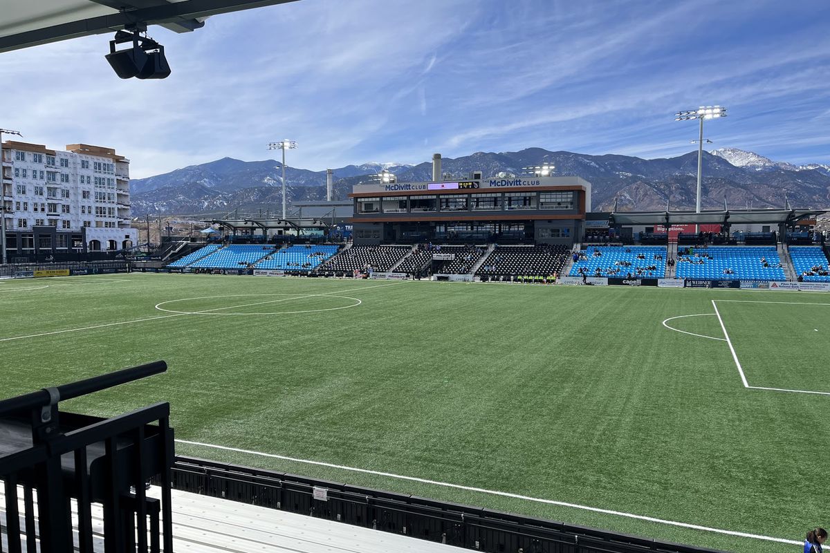 Calm at Weidner Field ahead of Rapids 2’s preseason friendly against the Switchbacks
