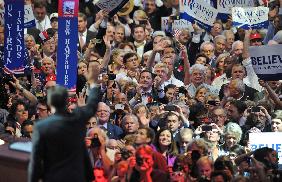 Delegates at the 2012 Republican convention. (AFP PHOTO / Mladen ANTONOV / Getty)