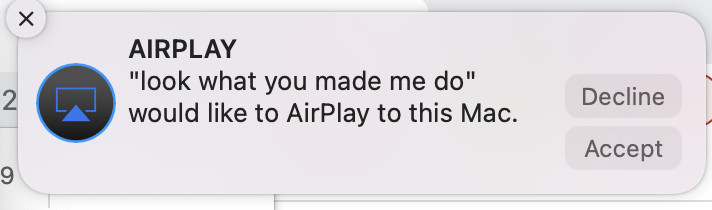 Tangkapan layar pemberitahuan macOS yang mengirim pesan 