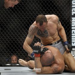 Jack Hermansson looks for the finish at UFC 224.
