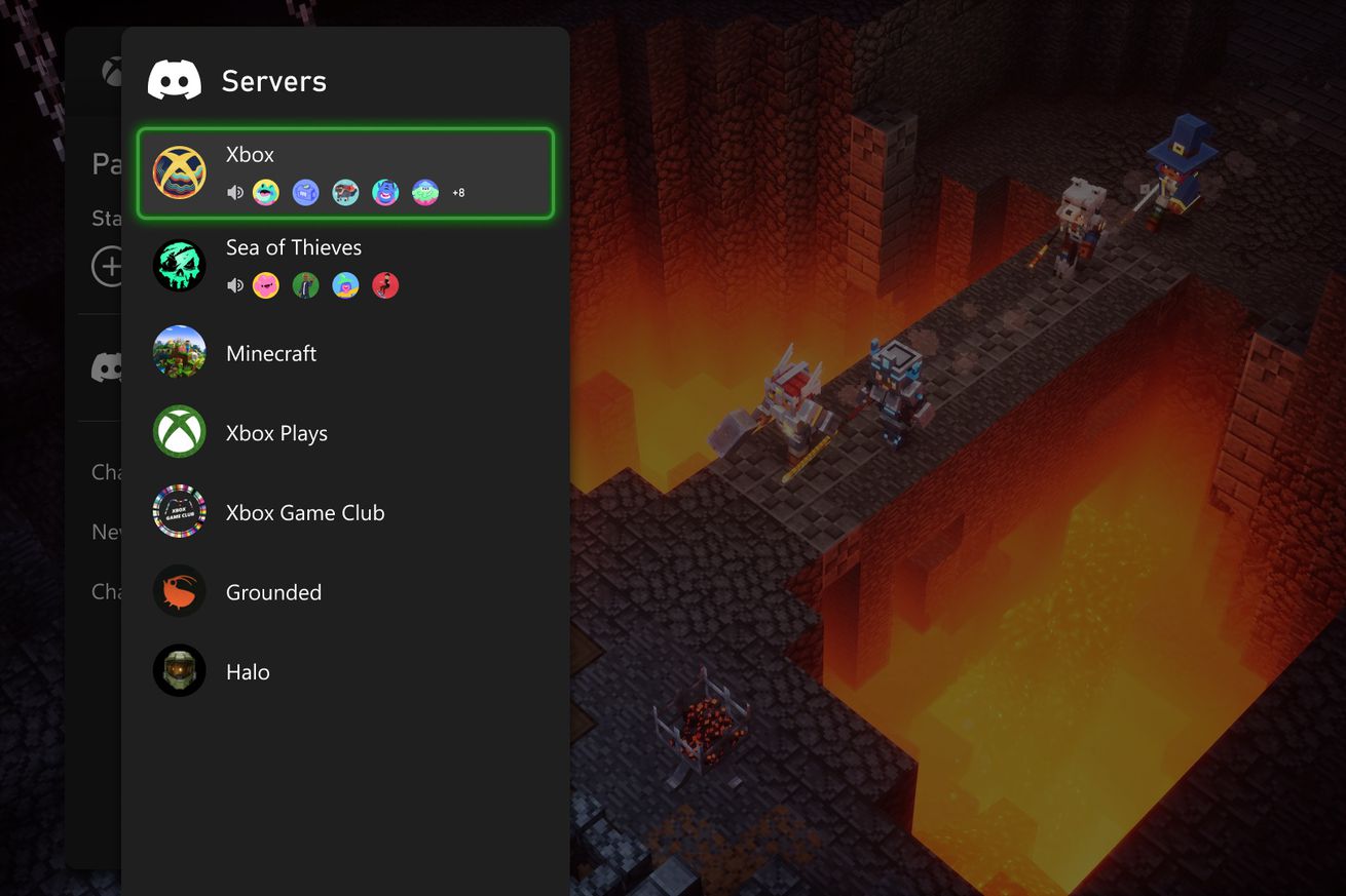 Screenshot of the Discord interface for joining voice channels on Xbox.