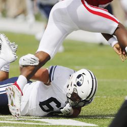 The BYU Cougars play against Nebraska in Lincoln Saturday, Sept. 5, 2015. 