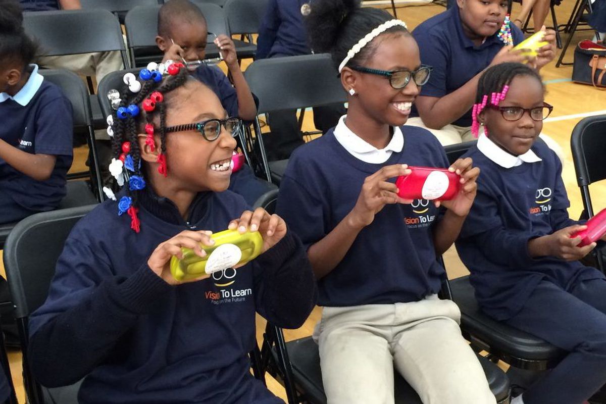 At Gompers Elementary Middle School in Detroit, where the city health department and the Vision To Learn nonprofit announced a partnership to provide free eye exams to 5,000 children in 2016. (Photo: Detroit Public Schools Community District)