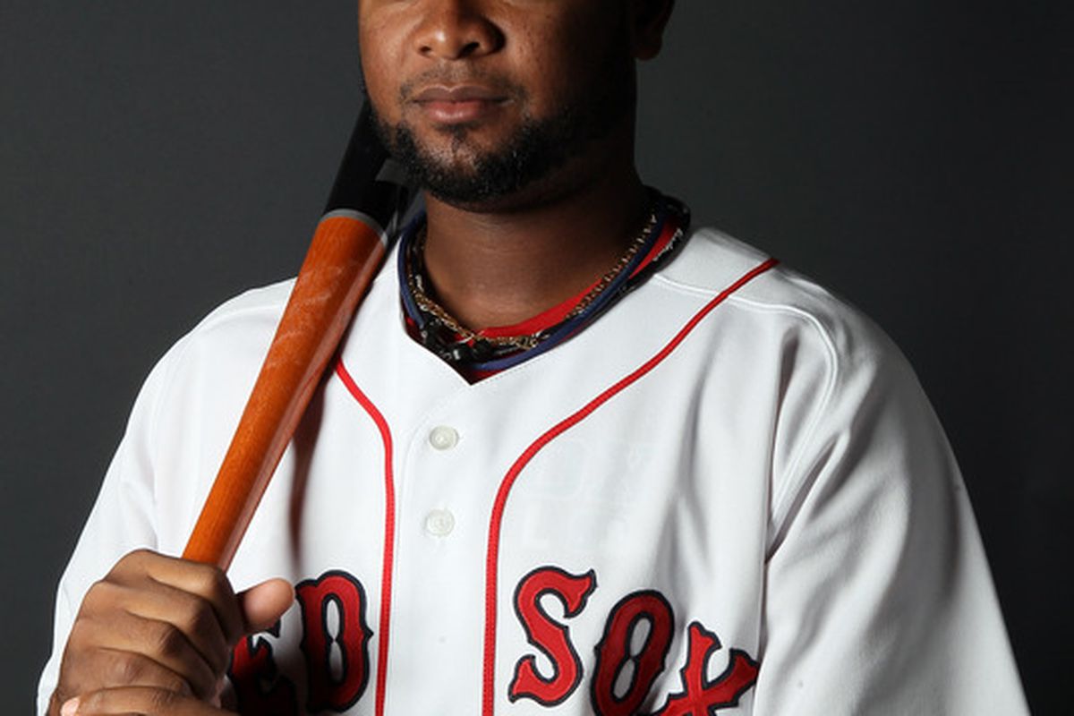 Yamaico Navarro of the Boston Red Sox poses for a portrait during the Boston Red Sox Photo Day at the Boston Red Sox Player Development Complex in Ft. Myers Florida  (Photo by Elsa/Getty Images)