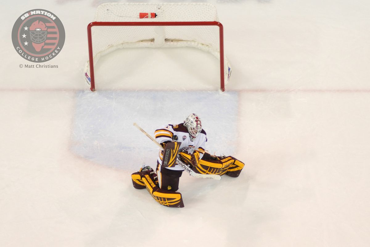 Aaron Crandall with 38 saves against UNO | Photo Credit