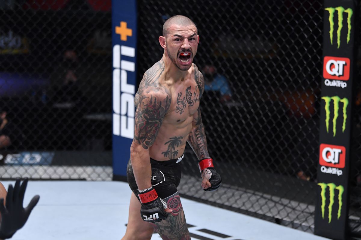 Cub Swanson after his fight with Daniel Pineda at UFC 256.
