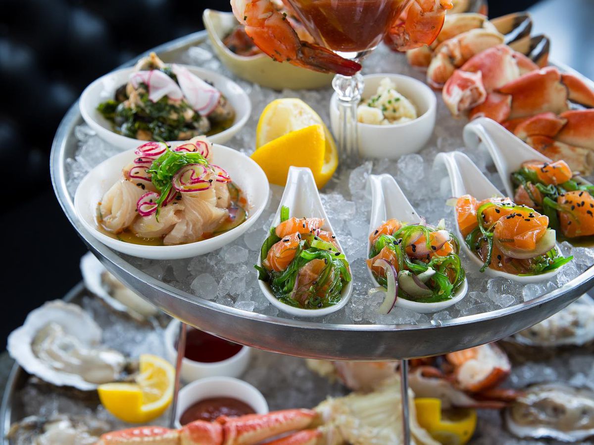 a seafood tower