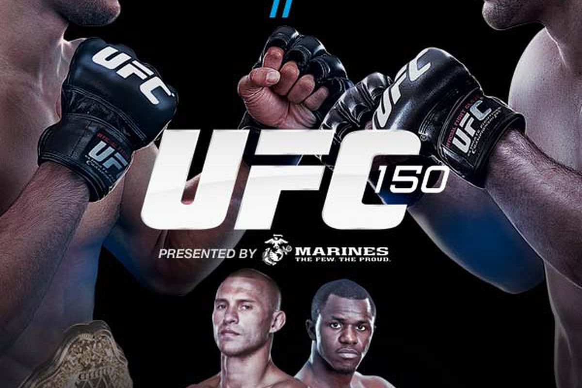 UFC 150: "Henderson vs. Edgar 2" poster pic via <a href="https://media1.mm.ticketmaster.com/zuffa%20llc/email/UFC150_TOMORROWBLAST.JPG">TicketMaster.com</a>.