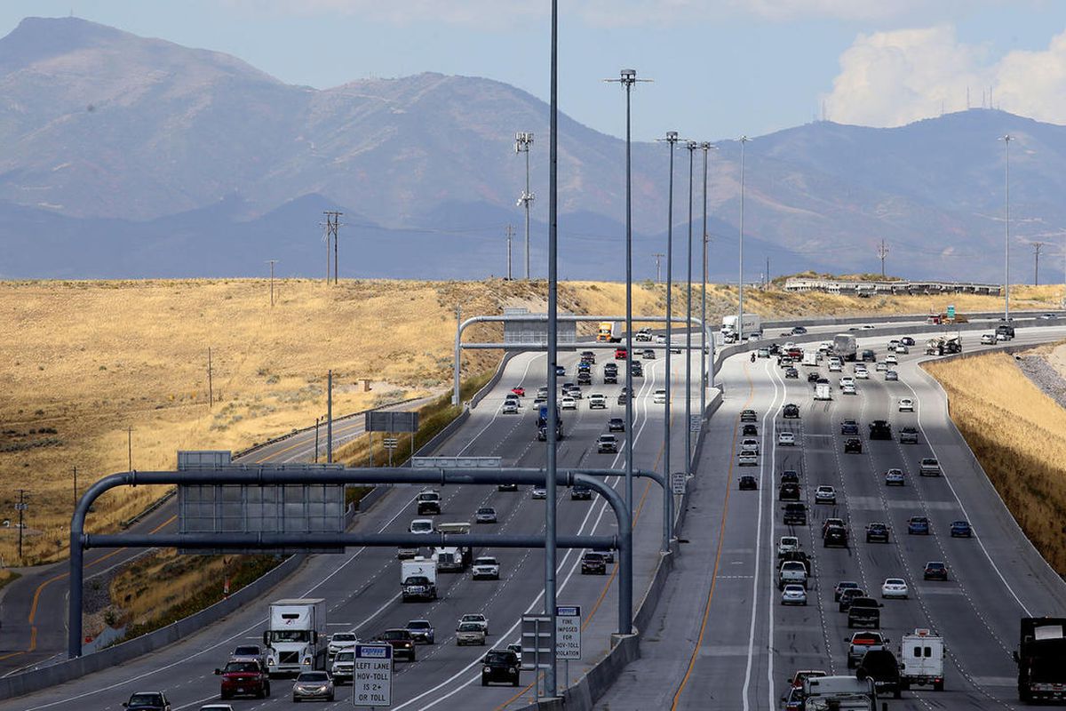FILE: Traffic flows smoothly on northbound and southbound I-15 at the Point of the Mountain in Draper on Friday afternoon, Sept. 2, 2016.