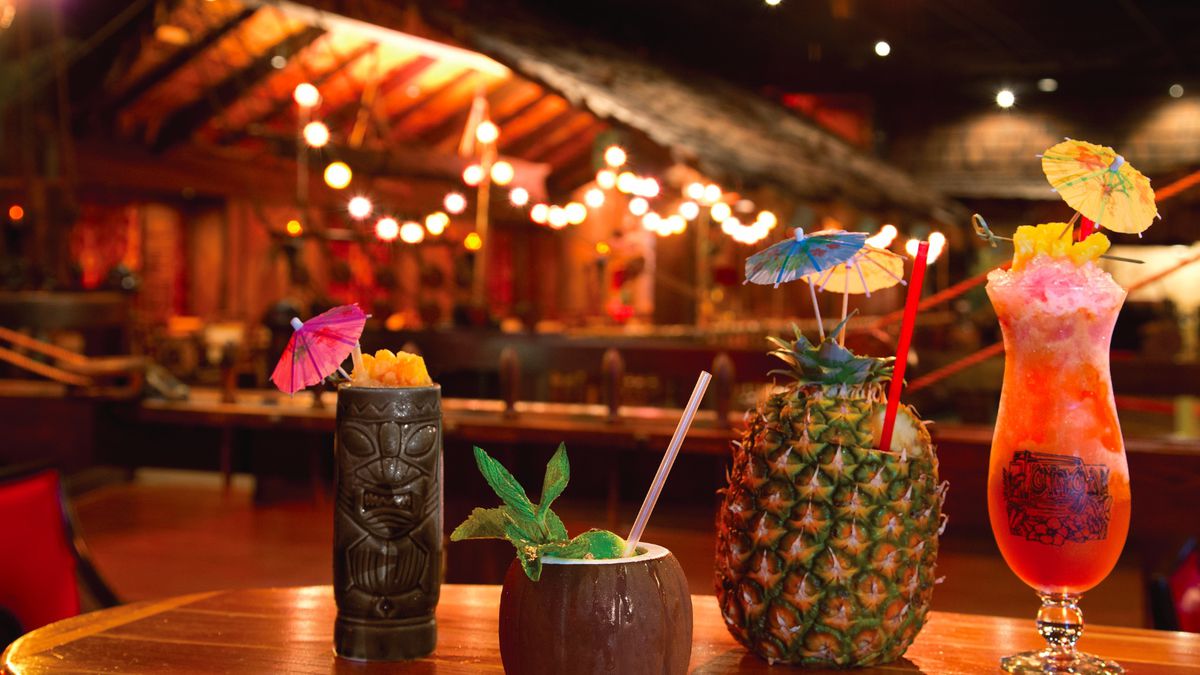 Assorted tiki drinks from Tonga Room in San Francisco.