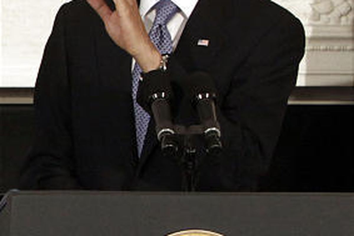President Barack Obama speaks to members of the National Governors Association Monday in Washington.