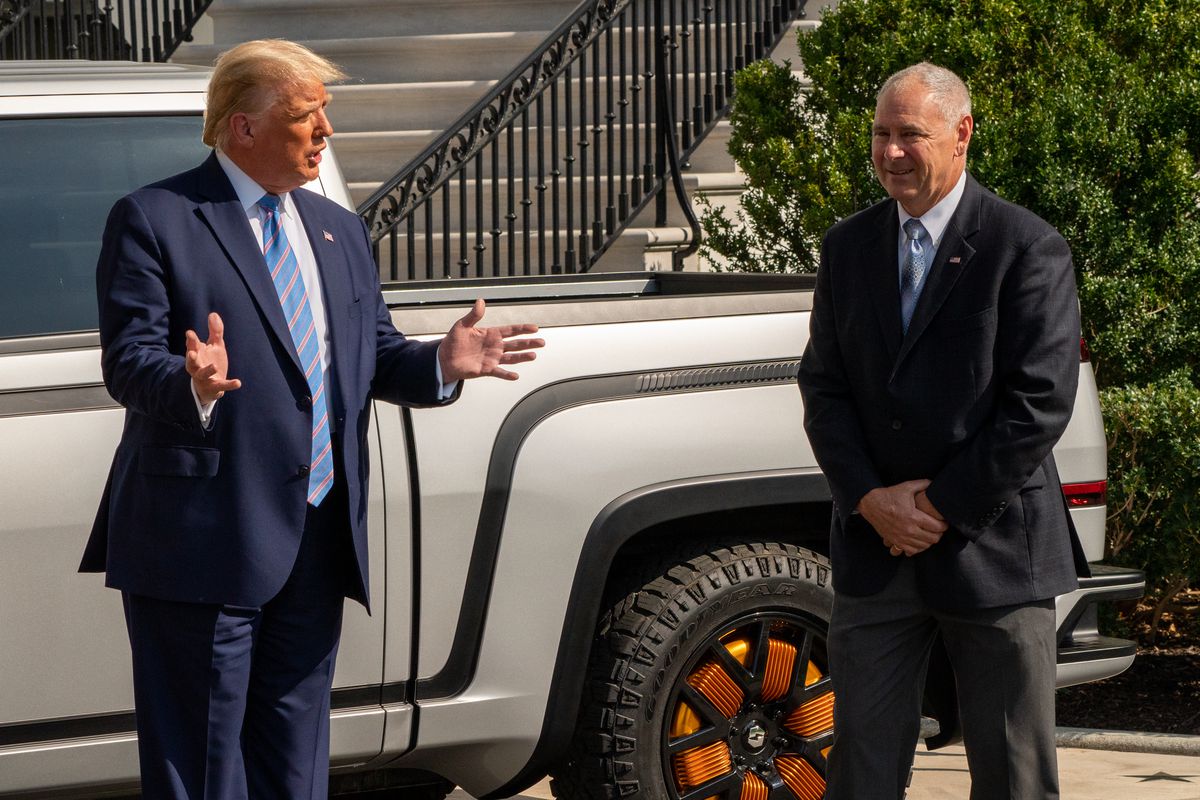 President Trump Tours New Lordstown Endurance Electric Pickup Truck