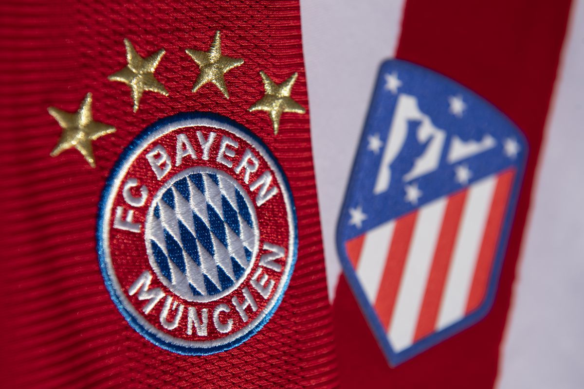 The Bayern Munich and Atletico Madrid Badges