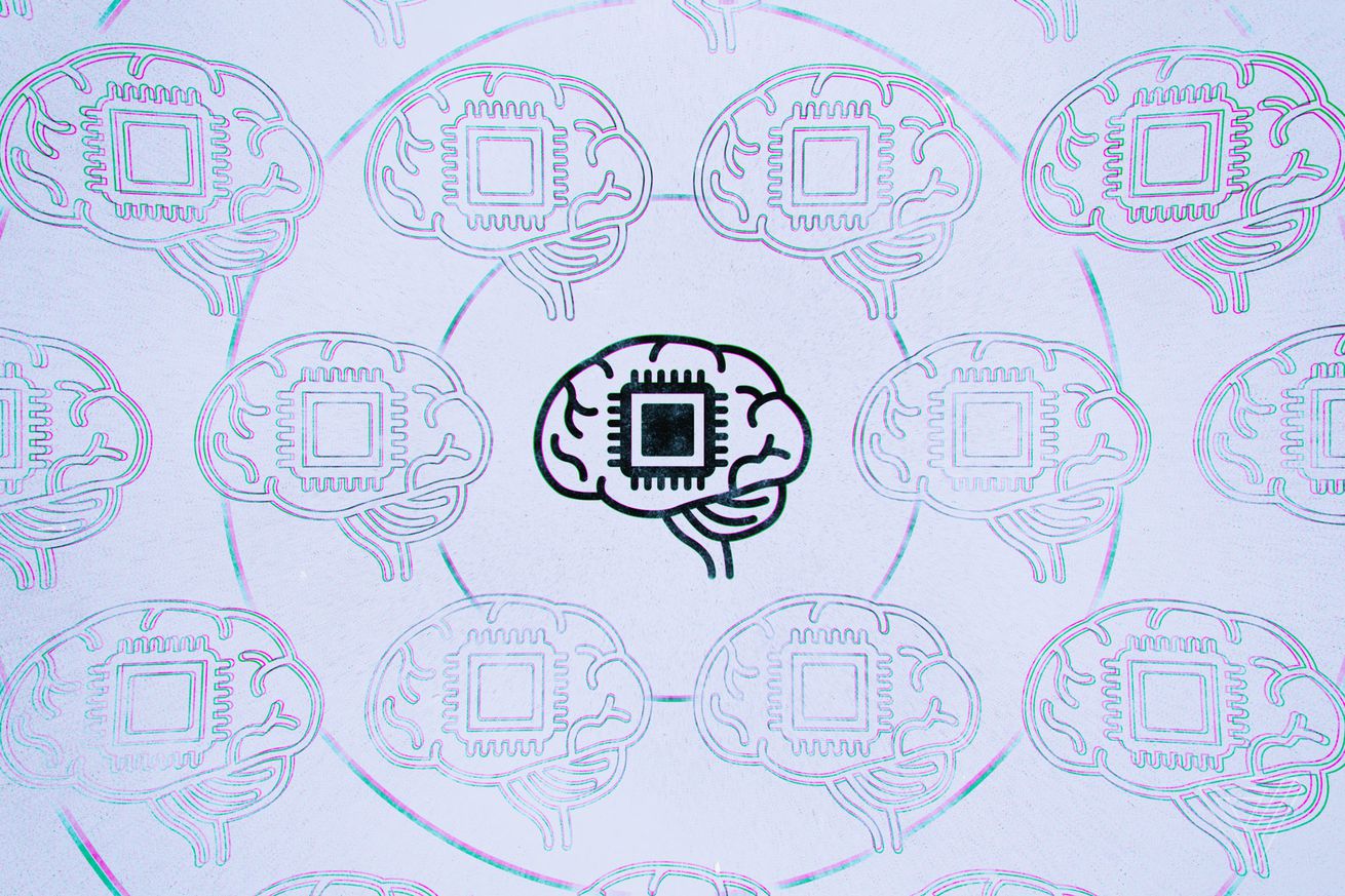 An image showing a repeating pattern of brain illustrations
