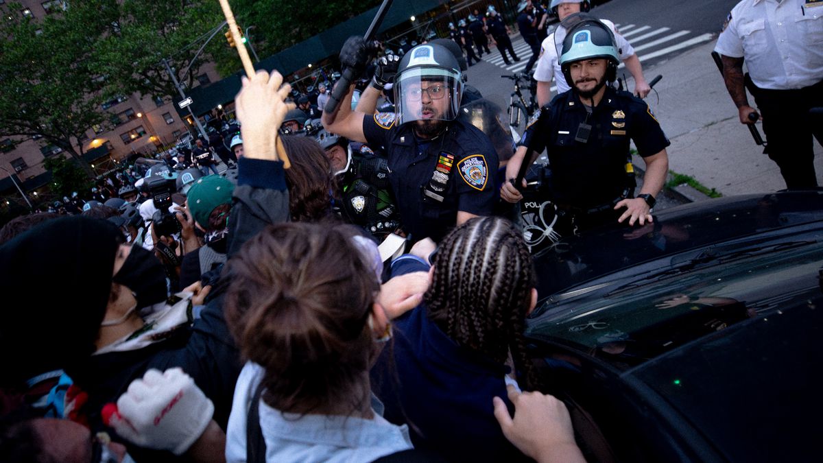 NYPD officers swung batons at protesters in Mott Haven, Bronx during a June 4 protest.