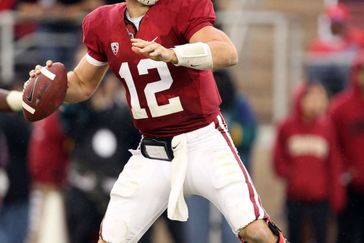 PALO ALTO CA - OCTOBER 23:  Andrew Luck #12 of the Stanford Cardinal passes the ball against the Washington State Cougars at Stanford Stadium on October 23 2010 in Palo Alto California.  (Photo by Ezra Shaw/Getty Images)