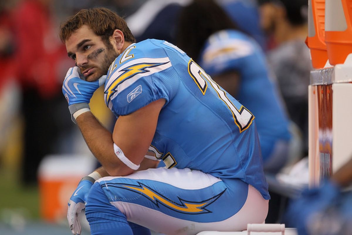 Jacob Hester #22 of the San Diego Chargers will ponder his future this offseason.  (Photo by Jeff Gross/Getty Images)