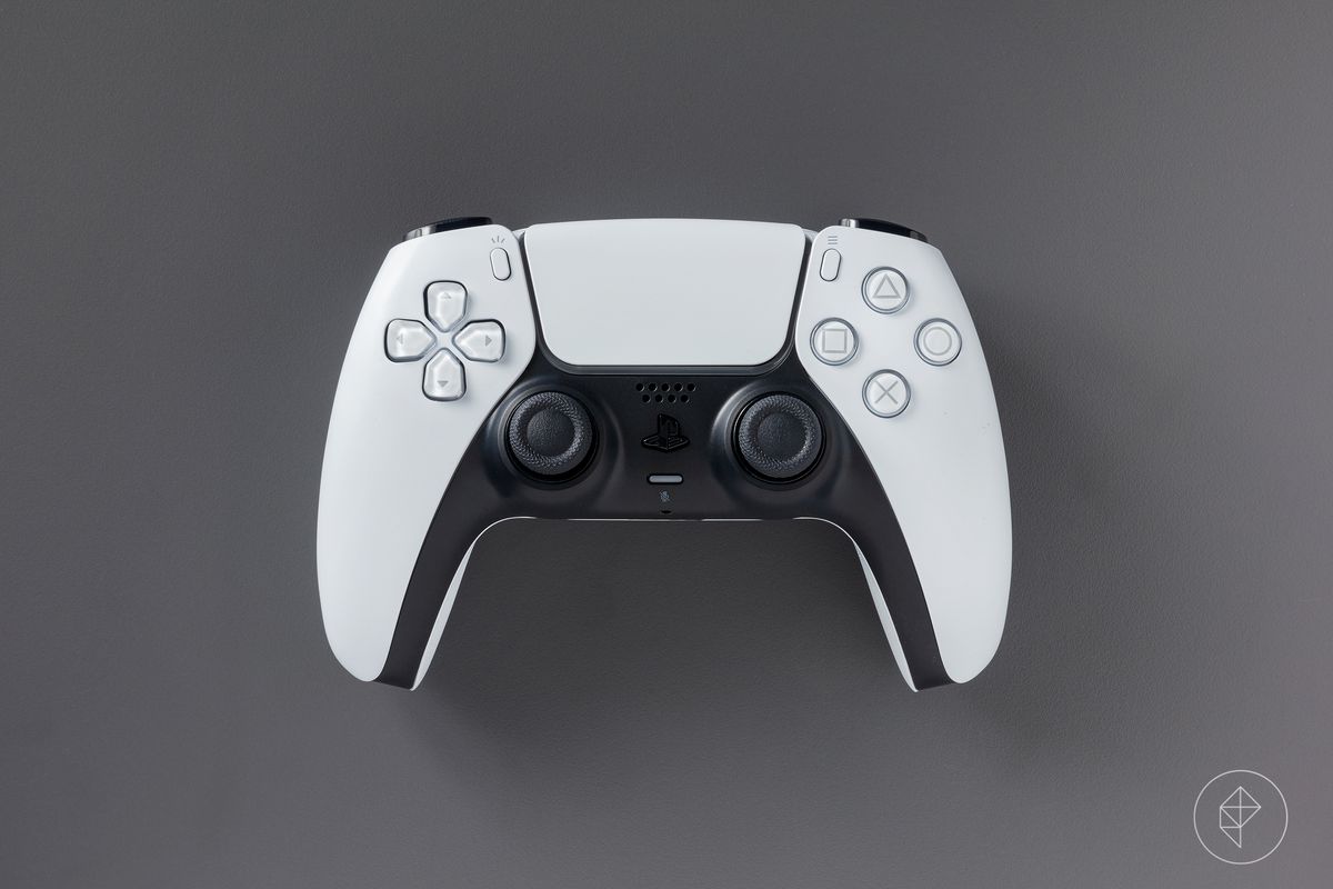 A front-facing view of the PS5 DualSense controller