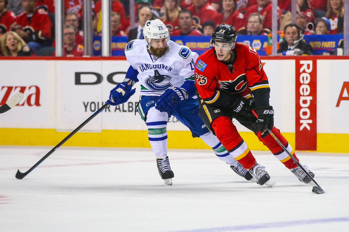 NHL: Stanley Cup Playoffs-Vancouver Canucks at Calgary Flames