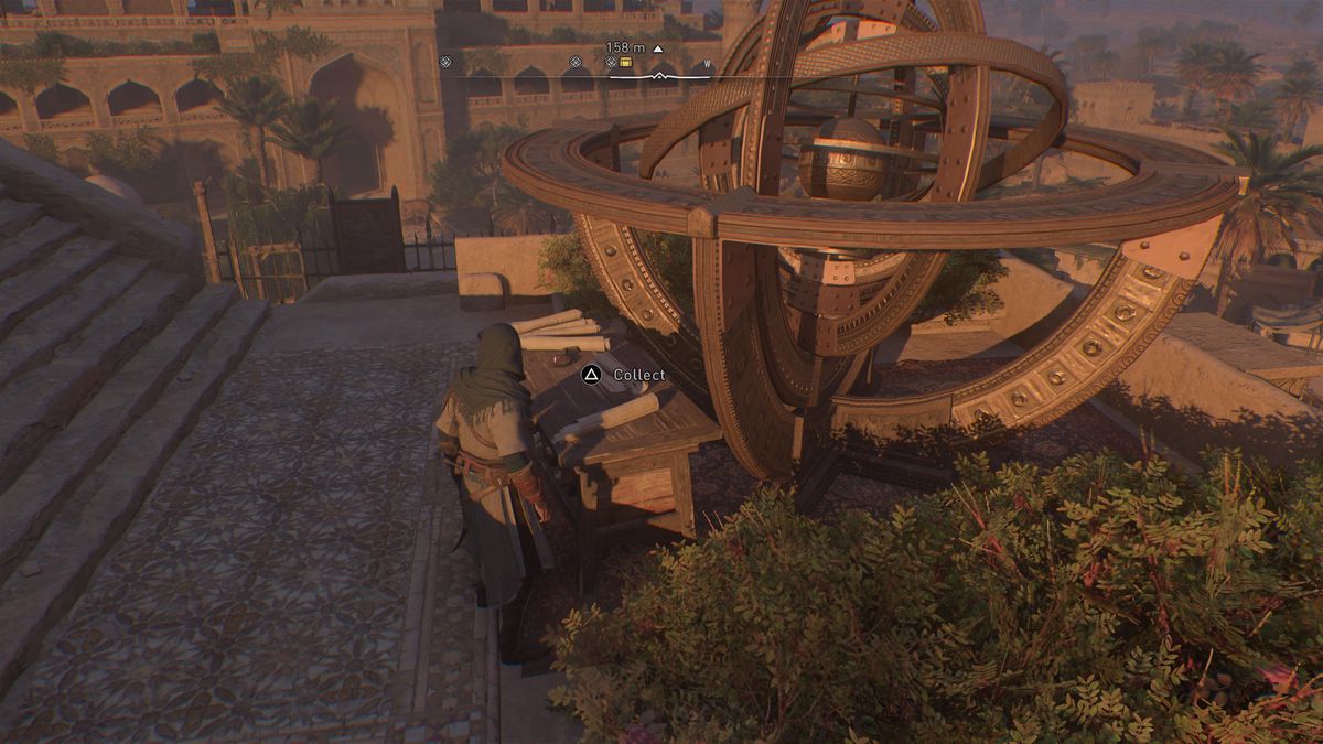 Basim finds the third page on a desk by the armillary in AC Mirage.