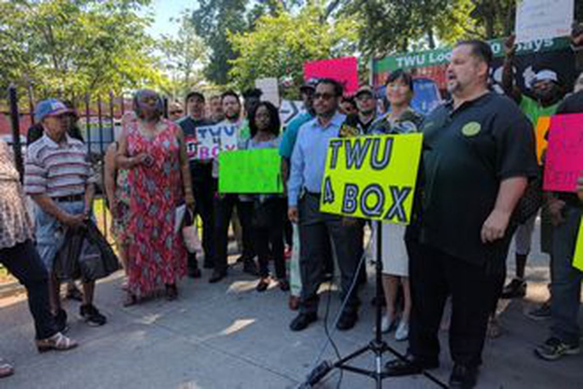 John Samuelsen at a news conference on the BQX on June 12, 2017.